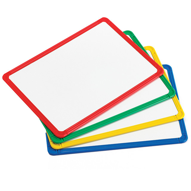 LEARNING ADVANTAGE edxeducation® Plastic Framed Metal Whiteboards - Four Colors - Set of 4