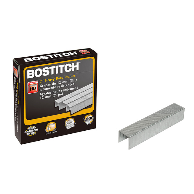 AMAX Bostitch Premium Heavy Duty Staples, 1/2", Pack of 1000