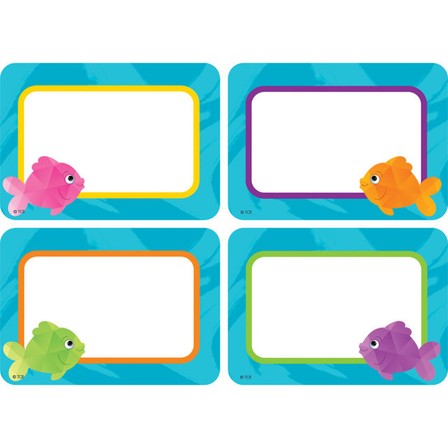 TEACHER CREATED RESOURCES Teacher Created Resources® Colorful Fish Name Tags/Labels - Multi-Pack, Pack of 36