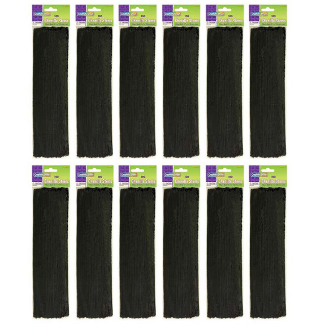 DIXON TICONDEROGA CO Creativity Street® Regular Stems, Black, 12" x 4 mm, 100 Per Pack, 12 Packs