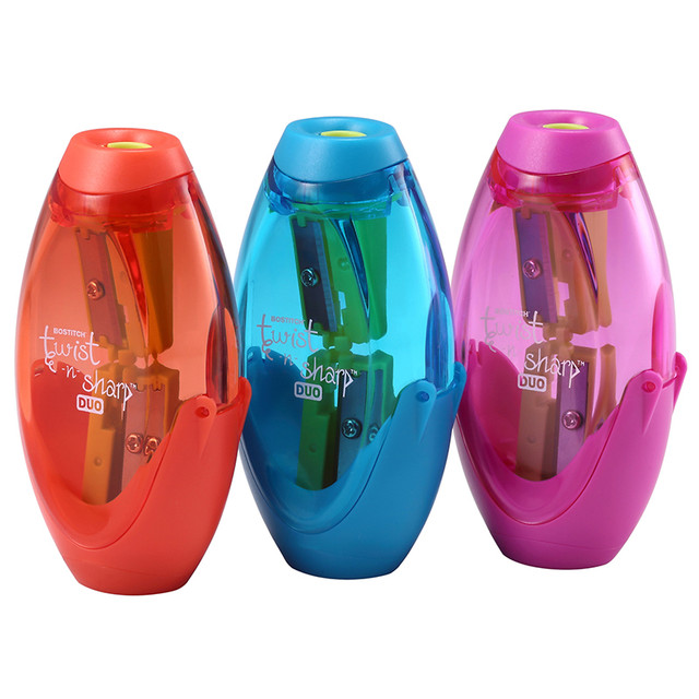 AMAX Bostitch Twist-n-Sharp™ Duo Pencil Sharpener, Assorted Colors