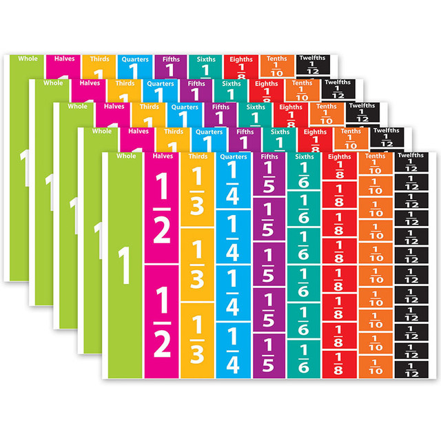 ASHLEY PRODUCTIONS Ashley Productions® Math Die-Cut Magnets, Comparative Fractions, 51 Pieces Per Pack, 5 Packs