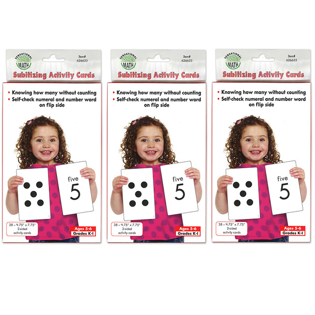 PRIMARY CONCEPTS INC Sensational Math™ Subitizing Activity Cards, 38 Per Pack, 3 Packs