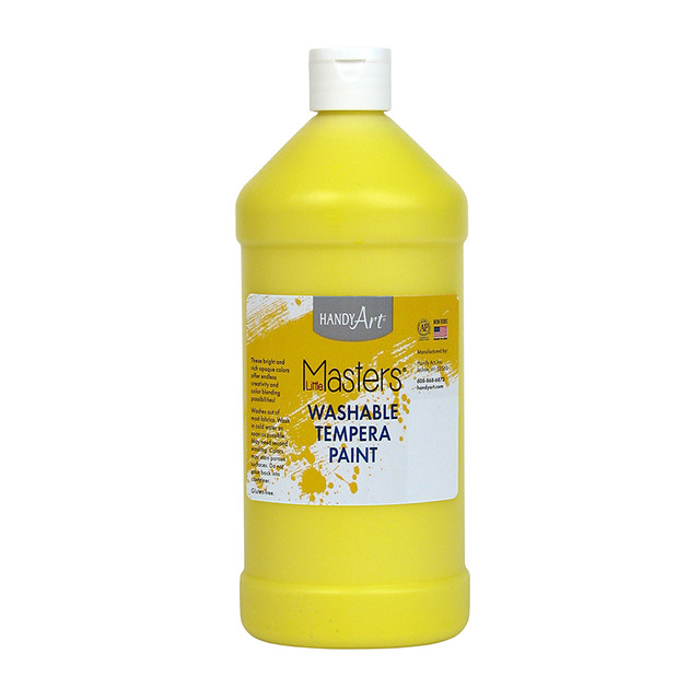 ROCK PAINT DISTRIBUTING CORP Handy Art® Little Masters® Washable Tempera Paint, Yellow, 32 oz.