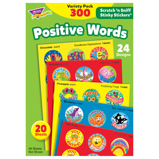 TREND ENTERPRISES INC. TREND Positive Words Stinky Stickers® Variety Pack, 300 ct