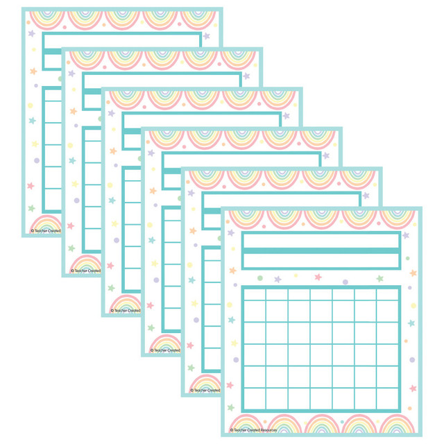 TEACHER CREATED RESOURCES Teacher Created Resources® Pastel Pop Incentive Charts, 36 Per Pack, 6 Packs