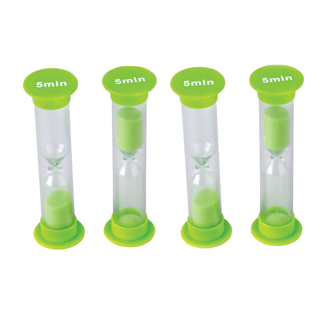 TEACHER CREATED RESOURCES Teacher Created Resources® 5 Minute Sand Timers - Small, Green, Pack of 4