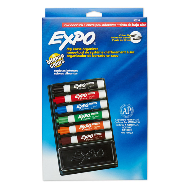 NEWELL BRANDS DISTRIBUTION LLC EXPO® Low Odor Dry Erase Marker Set with 6-Marker Organizer and Eraser