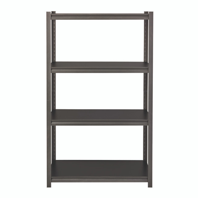 ALERA SU601836L Steel Shelving Unit with Laminate Shelves, Four-Shelf, 36w x 18d x 60h, Steel, Black/Gun Metal Gray