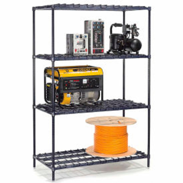 Global Industrial Nexel® 4 Shelf Nexelon® Blue Heavy Duty Wire Shelving Unit Starter 60""W x 18""D x 74""H p/n 653258