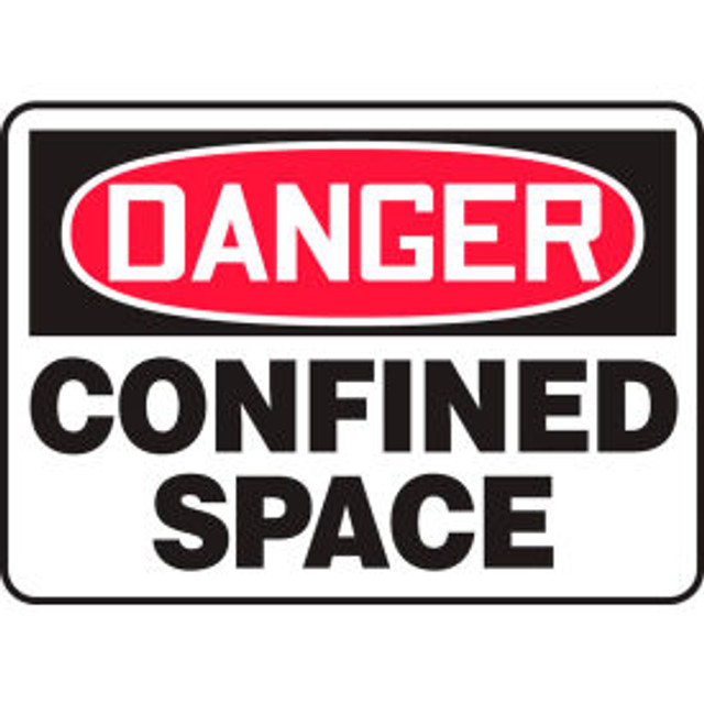 ACCUFORM MANUFACTURING Accuform MCSP116VS Danger Sign Confined Space 10""W x 7""H Adhesive Vinyl p/n MCSP116VS