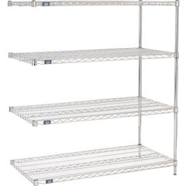 Global Industrial Nexel® 4 Shelf Chrome Wire Shelving Unit Add On 54""W x 21""D x 63""H p/n 796152