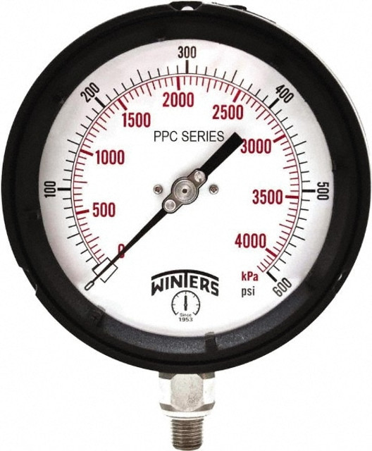 Winters 5049950956SF. Pressure Gauge: 4-1/2" Dial, 1/4" Thread, NPT, Bottom Mount