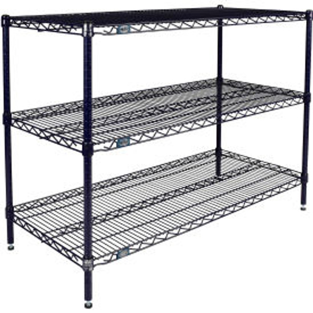 Global Industrial Nexel® 3 Shelf Nexelon® Blue Wire Shelving Unit Starter 48""W x 14""D x 34""H p/n B3151671