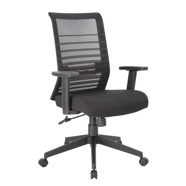NORSTAR OFFICE PRODUCTS INC. B6566-BK Boss Office Products Mesh Task Chair With T-Arms, Black NORSTAR OFFICE PRODUCTS INC. B6566-BK Boss Office Products Mesh Task Chair With T-Arms, Black