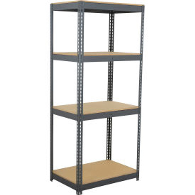 Global Industrial 4 Shelf Extra Heavy Duty Boltless Shelving Starter 48""W x 24""D x 72""HWood Deck p/n 255679