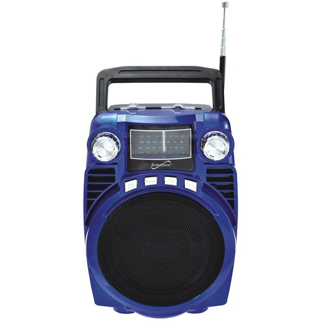 SUPERSONIC INC. SC-1390BT - BLUE Supersonic SC-1390BT Portable Bluetooth Speaker System - Blue - Battery Rechargeable - USB