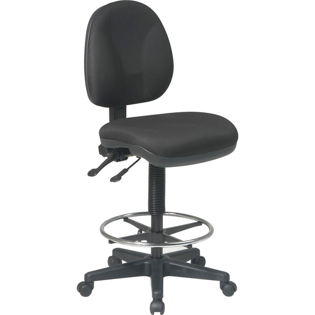 OFFICE STAR PRODUCTS Office Star DC940-231  Deluxe Ergonomic Fabric Drafting Chair With Back, Black