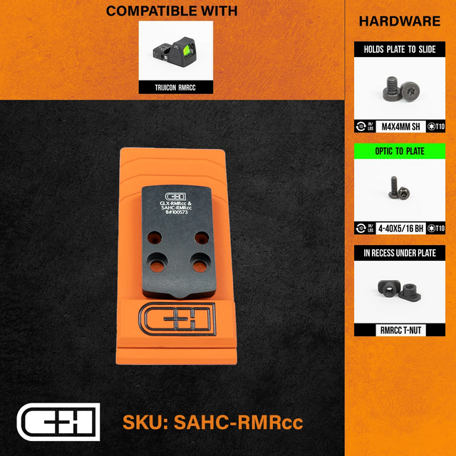 C&H Precision SAHC-RMRCC Optics Adapter Plate - Springfield Hellcat w/ RMSc Footprint