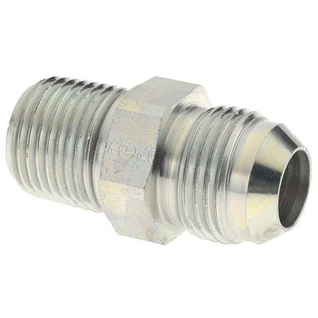 Parker -16418-7 Steel Flared Tube Adapter: 5/8" Tube OD, 1/2-14 Thread, 37 ° Flared Angle
