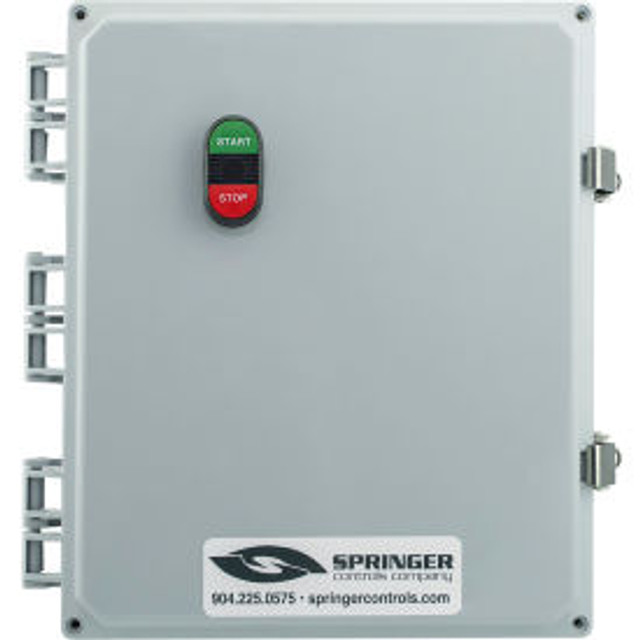 Springer Controls Co. Inc NEMA 4X Enclosed Motor Starter 80A 3PH Direct Online Start/Stop 250-500V 75-87A p/n AF8006P1K-4Y