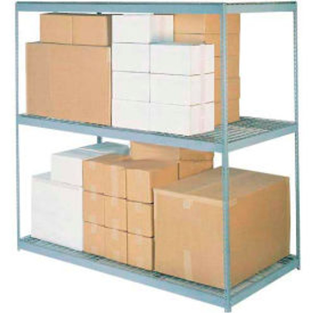 Global Industrial 3 Shelf Wide Boltless Shelving 2400 lb Cap 96""W x 48""D x 84""H Wire Deck USA p/n B2297019