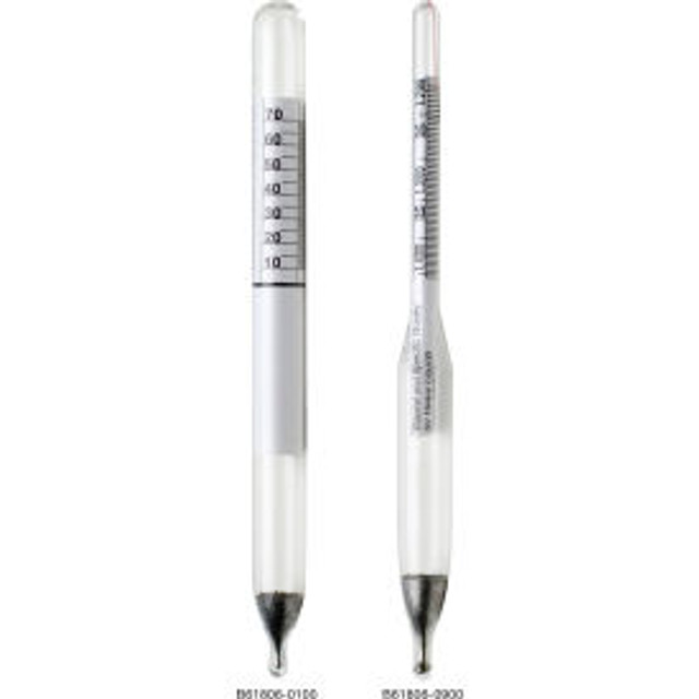 Bel-Art Products H-B DURAC 1.000/1.225 Specific Gravity and 0/25 Degree Baume Dual Scale Hydrometer p/n 618060800