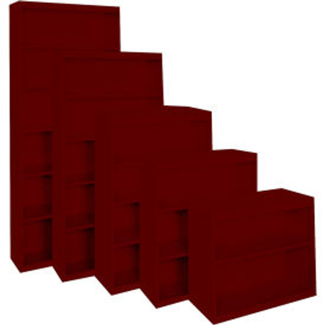 STEEL CABINETS USA INC Steel Cabinets USA All-Welded Bookcase 36""Wx18""Dx72""H Wine Red p/n BCA-367218-WR