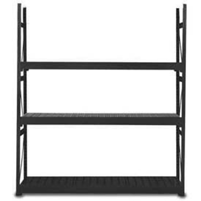 Equipto V-Grip 3 Level Bulk Storage Rack Steel Deck Add On 48""W x 36""D x 60""H Textured Black p/n 1015D43A-BK