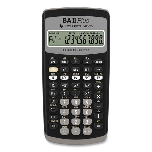 TEXAS INSTRUMENTS BAIIPLUS BAIIPlus Financial Calculator, 10-Digit LCD