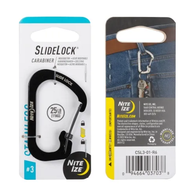 Nite-Ize CSL3-01-R6 SlideLock Carabiner Stainless Steel #3 SlideLock Carabiner Stainless Steel #3 SlideLock Carabiner Stainless Steel #3 Nite-Ize CSL3-01-R6 SlideLock Carabiner Stainless Steel #3 SlideLock Carabiner Stainless Steel #3 SlideLock Carabiner Stainless Steel #3