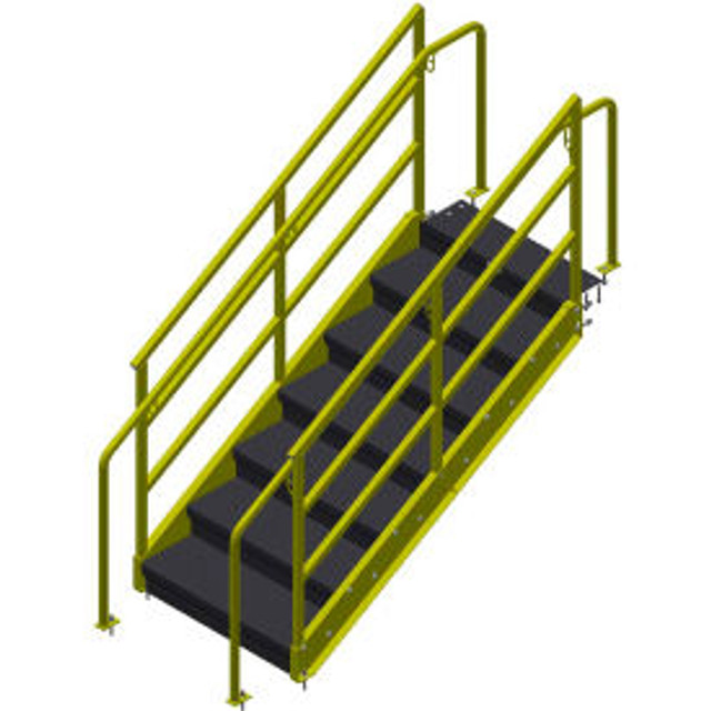 Bluff Manufacturing Bluff IBC 14 Step Steel Stairway 36""W 94""H Yellow p/n STAIR36I-14-94