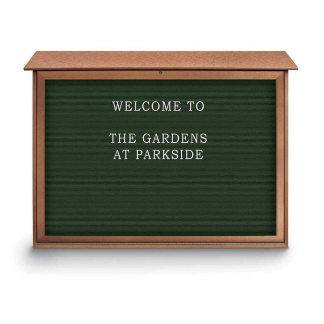 United Visual Products UVSDB4530LB-CED Enclosed Letter Board: 45" Wide, 30" High, Recycled Plastics, Cedar