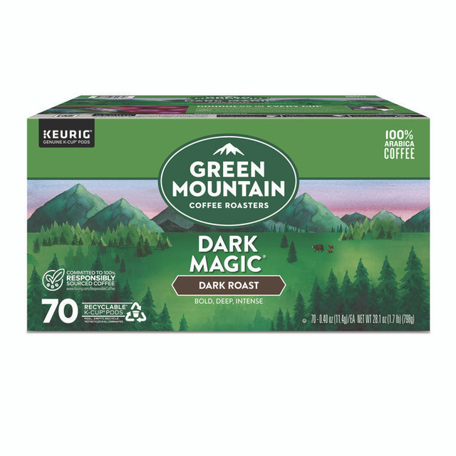 KEURIG DR PEPPER Green Mountain Coffee® 5000373740 Dark Magic Extra Bold Coffee K-Cups, Regular, 70/Box