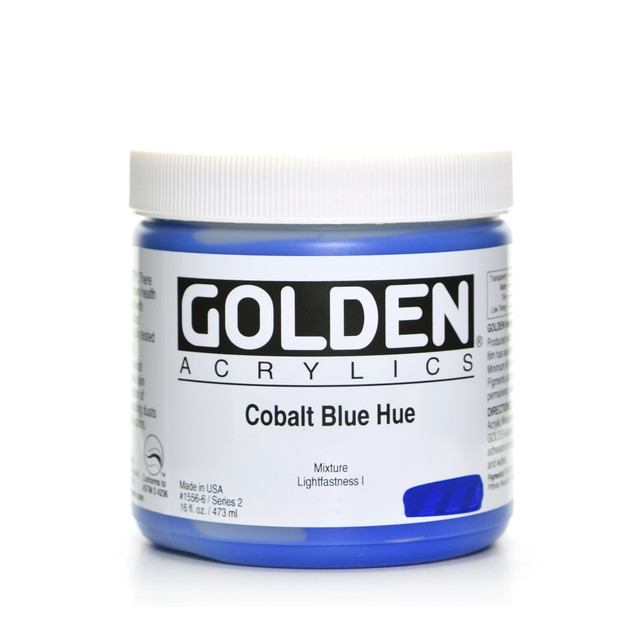 GOLDEN ARTIST COLORS, INC. Golden 1556-6  Heavy Body Acrylic Paint, 16 Oz, Cobalt Blue Hue