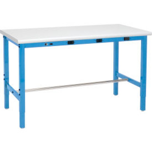 Global Industrial™ 48 x 36 Adjustable Height Workbench - Power Apron ESD Safety Edge Blue p/n 607264BBLA