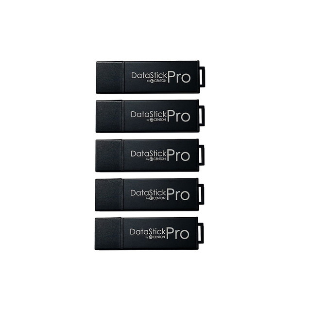 CENTON ELECTRONICS, INC. S1-U3P6-32G-5B Centon DataStick Pro USB Flash Drives, USB 3.0, 32GB, Black, Pack Of 5, S1-U3P6-32G-5B