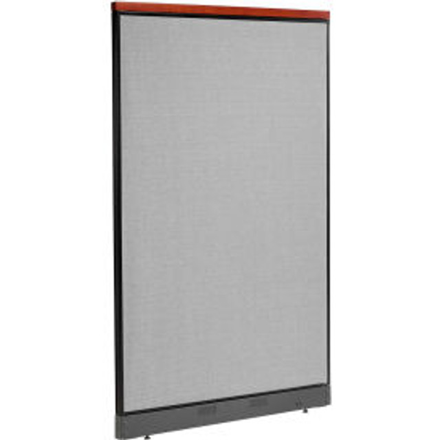 Global Industrial Interion® Deluxe Non-Electric Office Partition Panel with Raceway 48-1/4""W x 101-1/2""H Gray p/n 695789DNGY