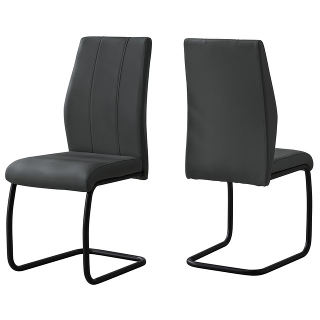 MONARCH PRODUCTS Monarch Specialties I 1124  Sebastian Dining Chairs, , Gray/Black, Set Of 2