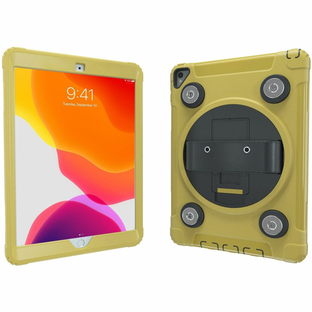 CTA DIGITAL PAD-MSPC10Y  Magnetic Splash-Proof Case with Metal Mounting Plates for iPad 7th/ 8th/ 9th Gen 10.2, iPad Air 3, iPad Pro 10.5, Yellow - Splash Proof, Impact Resistant, Water Resistant - Silicone Body - 10.3in Height x 7.8in Width x 1in De