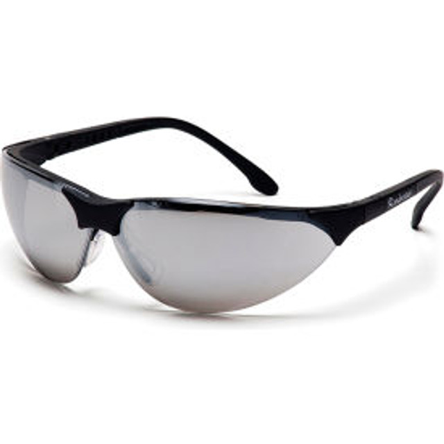 Pyramex Safety Products Rendezvous® Safety Glasses Silver Mirror Lens  Black Frame p/n SB2870S