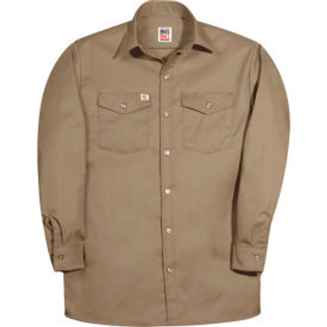 CODET NEWPORT CORP Big Bill Snap Button Down Long Sleeve Work Shirt L Tan p/n 247-R-TAN-L