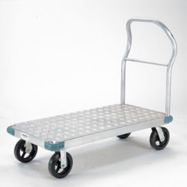 Global Industrial™ Aluminum Diamond Deck Platform Truck 56x42 2400 Lb. Cap. 8"" Rubber Casters p/n 241593