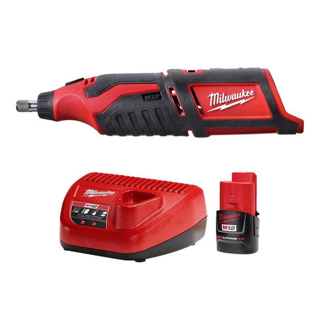 Milwaukee Tool 5875169/3154848 Rotary & Multi-Tools; Product Type: Rotary Tool Kit ; Batteries Included: Yes ; Speed (RPM): 5000 to 32000 ; Battery Chemistry: Lithium-ion ; Voltage: 12.00 ; For Use With: Cutting Wheel