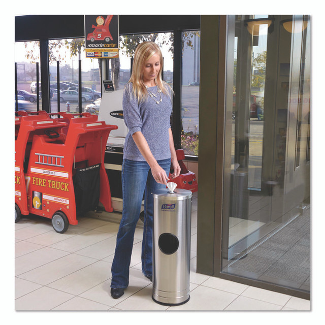 GO-JO INDUSTRIES PURELL® 9115DS1C Dispenser Stand for Sanitizing Wipes, 1,500 Wipe Capacity, 10.25 x 10.25 x 14.5, Stainless Steel