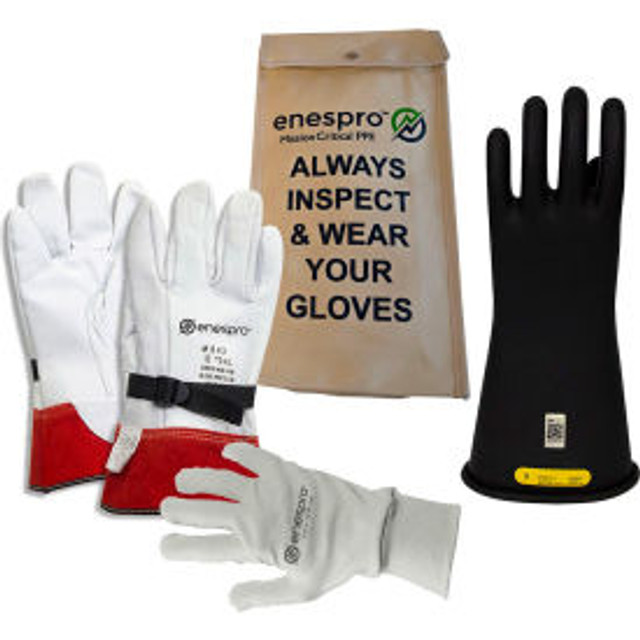 NATIONAL SAFETY APPAREL INC Enespro® ArcGuard® Class 2 Rubber Voltage Glove Premium Kit Black Size 11 KITGC2B11AG p/n KITGC2B11AG
