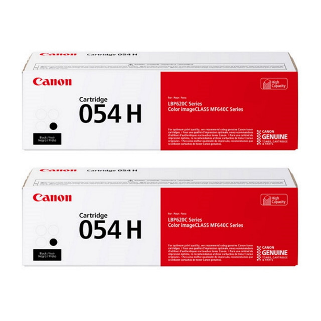 DRAGON TREE DISTRIBUTORS CRG054HK2PK-OD Canon 054H Black High Yield Toner Cartridges, Pack Of 2, 3028C001