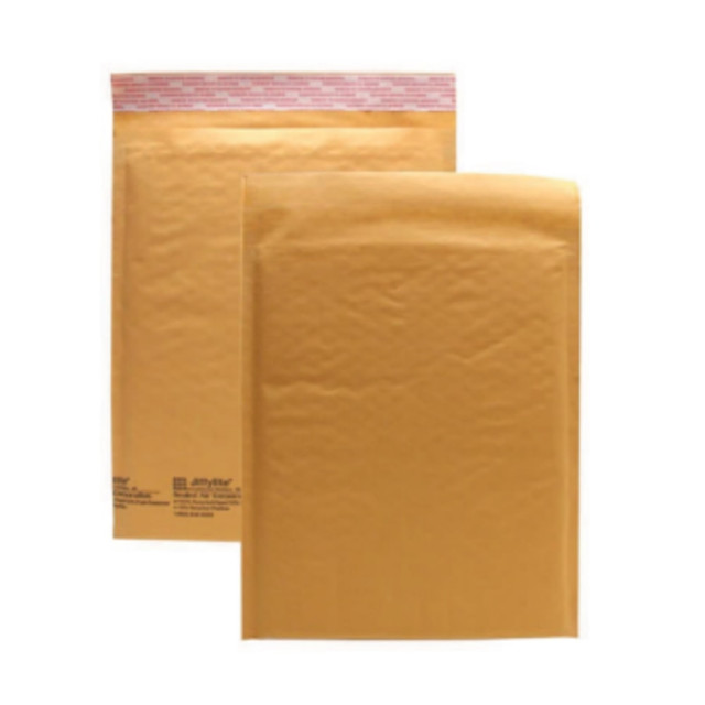 SEALED AIR CORPORATION 10187 Sealed Air Jiffylite Self-Seal Bubble Mailers, Size #2, 8 1/2in x 12in, 100% Recycled, Satin Gold, Pack Of 25 SEALED AIR CORPORATION 10187 Sealed Air Jiffylite Self-Seal Bubble Mailers, Size #2, 8 1/2in x 12in, 100% Recycled, Satin Gold, Pack Of 25