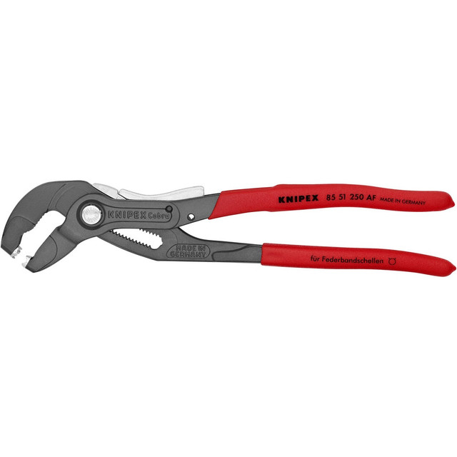 Knipex 85 51 250 AF Hose Clamp Pliers; Body Material: Chrome Vanadium Steel ; Capacity (mm): 50.80 ; Overall Length (mm): 254.00 ; Non-sparking: No ; Jaw Length (mm): 70.00 ; Jaw Width (mm): 40.00