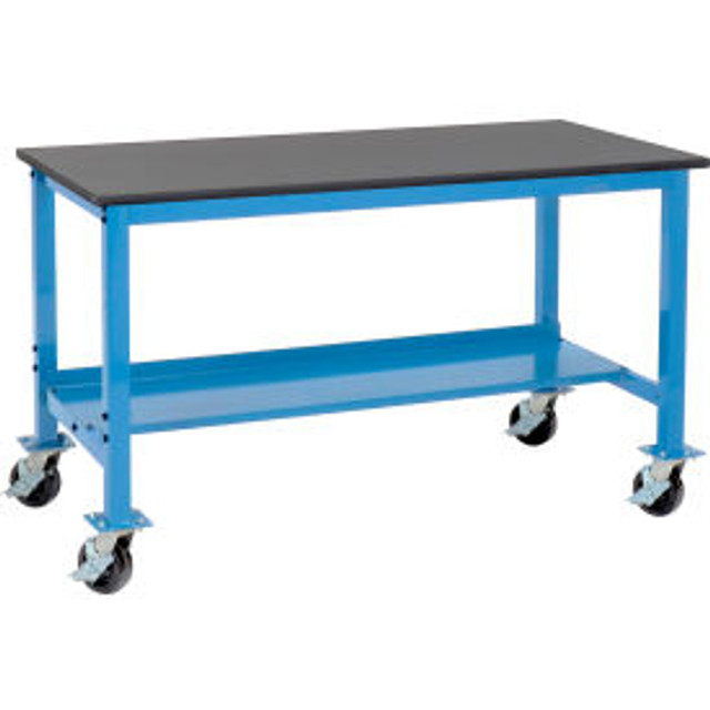 Global Industrial™ Mobile Lab Workbench 72 x 36"" Phenolic Safety Edge Blue p/n 237386A